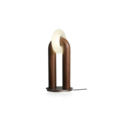 Vintage Wood Table Lamp - Solid Ash Wood Base, Dimmable Lighting