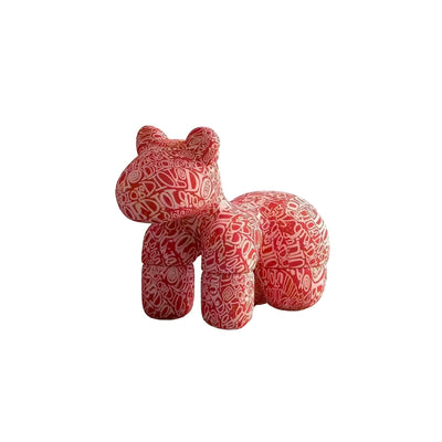 Pony Accent Stool – Patterned Foam Padded Seat