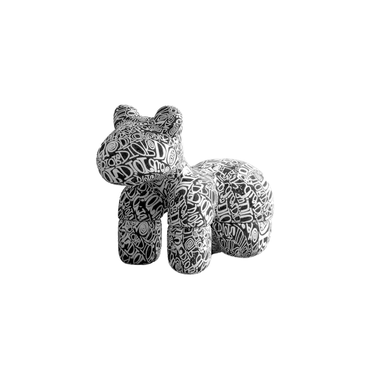Pony Accent Stool – Patterned Foam Padded Seat