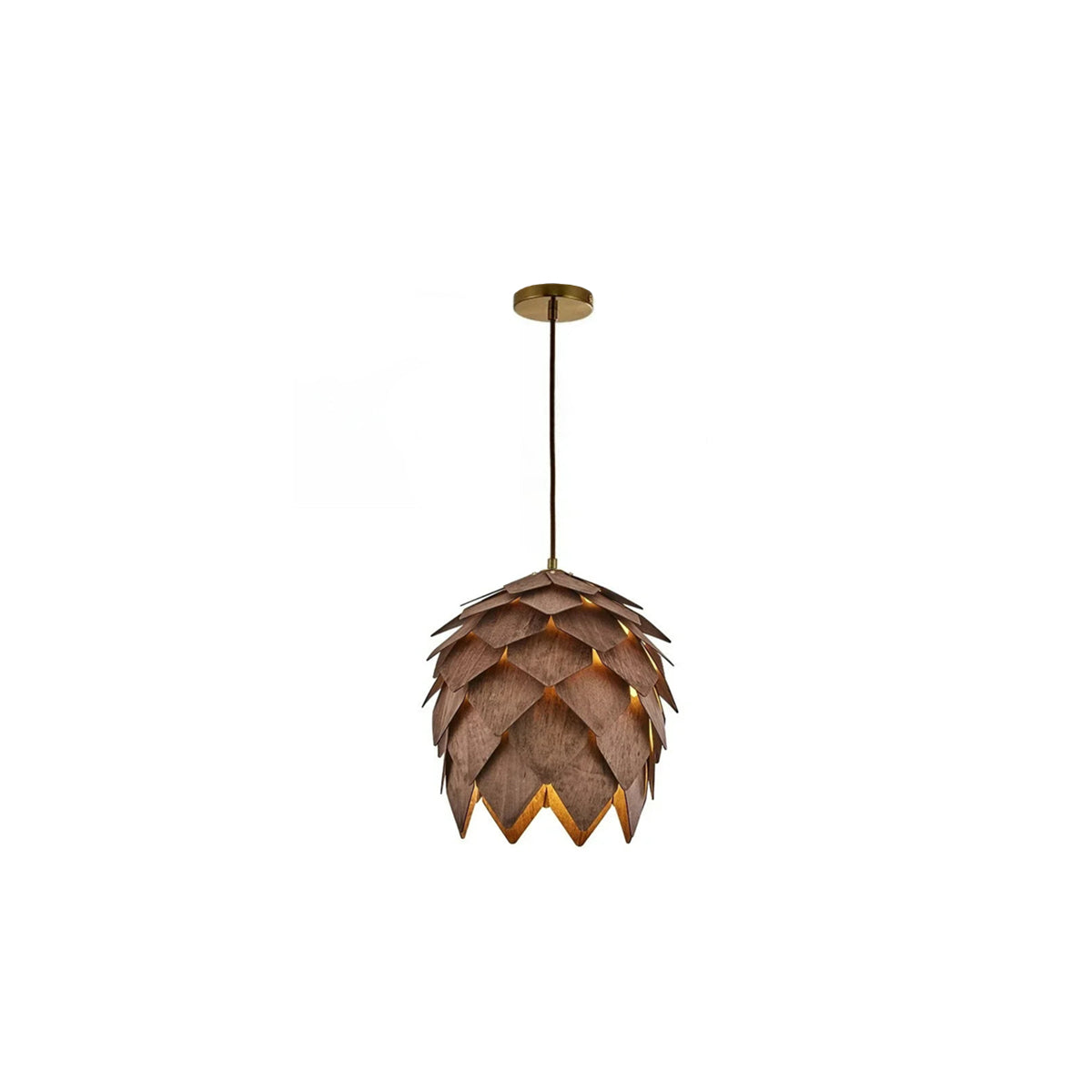Solid Wood Chandelier – Pine Cone Ceiling Lamp