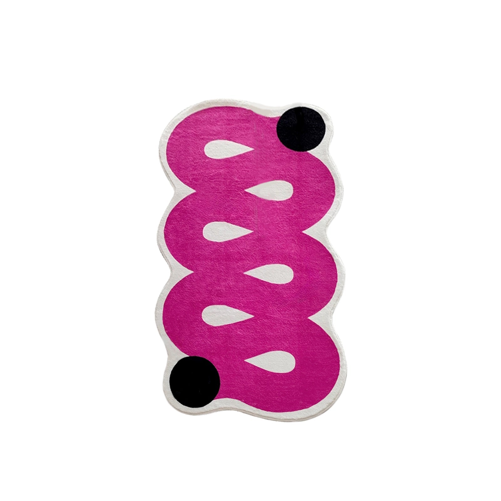 Pink Wave Area Rug - Modern Polyester Carpet