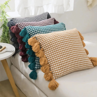 TASSEL | Geometric Knitted Retro Cushion