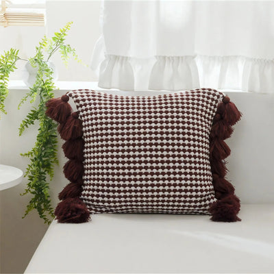 TASSEL | Geometric Knitted Retro Cushion
