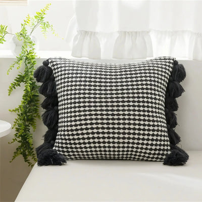 TASSEL | Geometric Knitted Retro Cushion