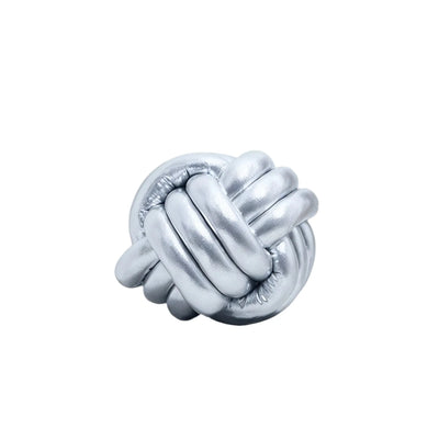 METALLIC-KNOT | Radiant Spandex Sculptural Pillow