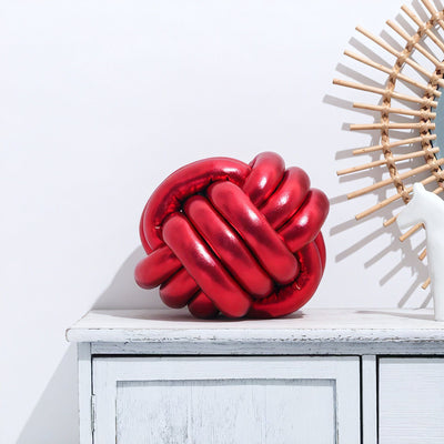 METALLIC-KNOT | Radiant Spandex Sculptural Pillow