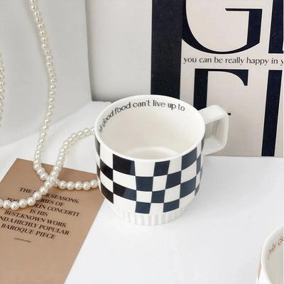 VIBE | Retro Checker & Wavy Ceramic Mug Set