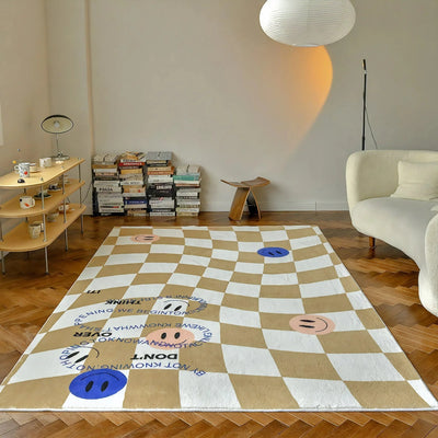OASIS | Retro Grid Faux Cashmere Rug