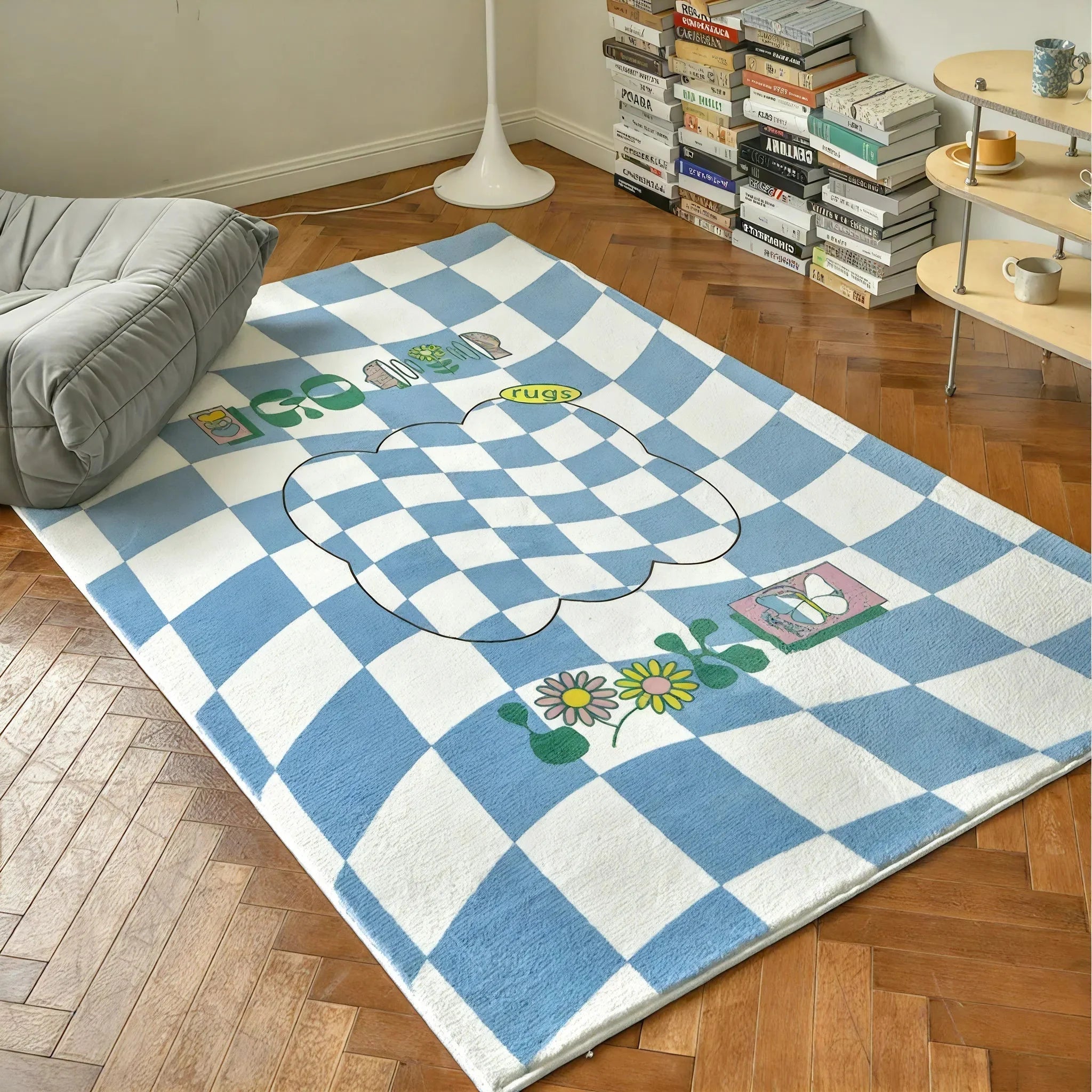 OASIS | Retro Grid Faux Cashmere Rug