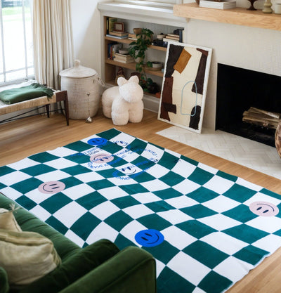 OASIS | Retro Grid Faux Cashmere Rug