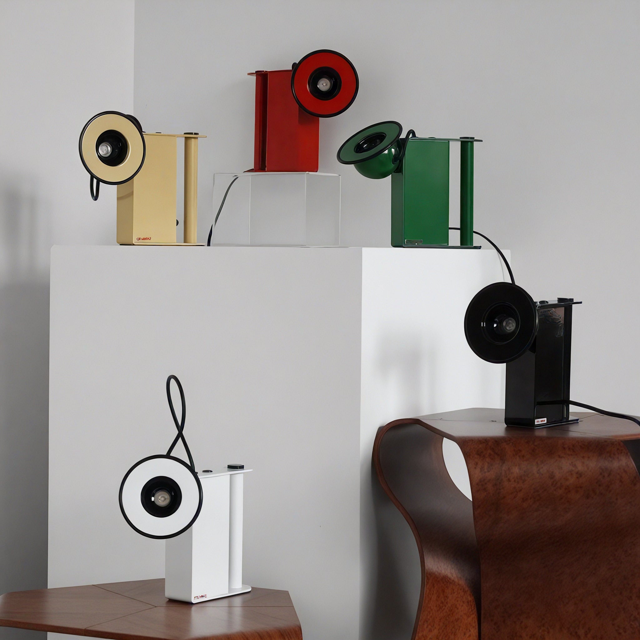 Retro Minibox Table & Wall Lamp