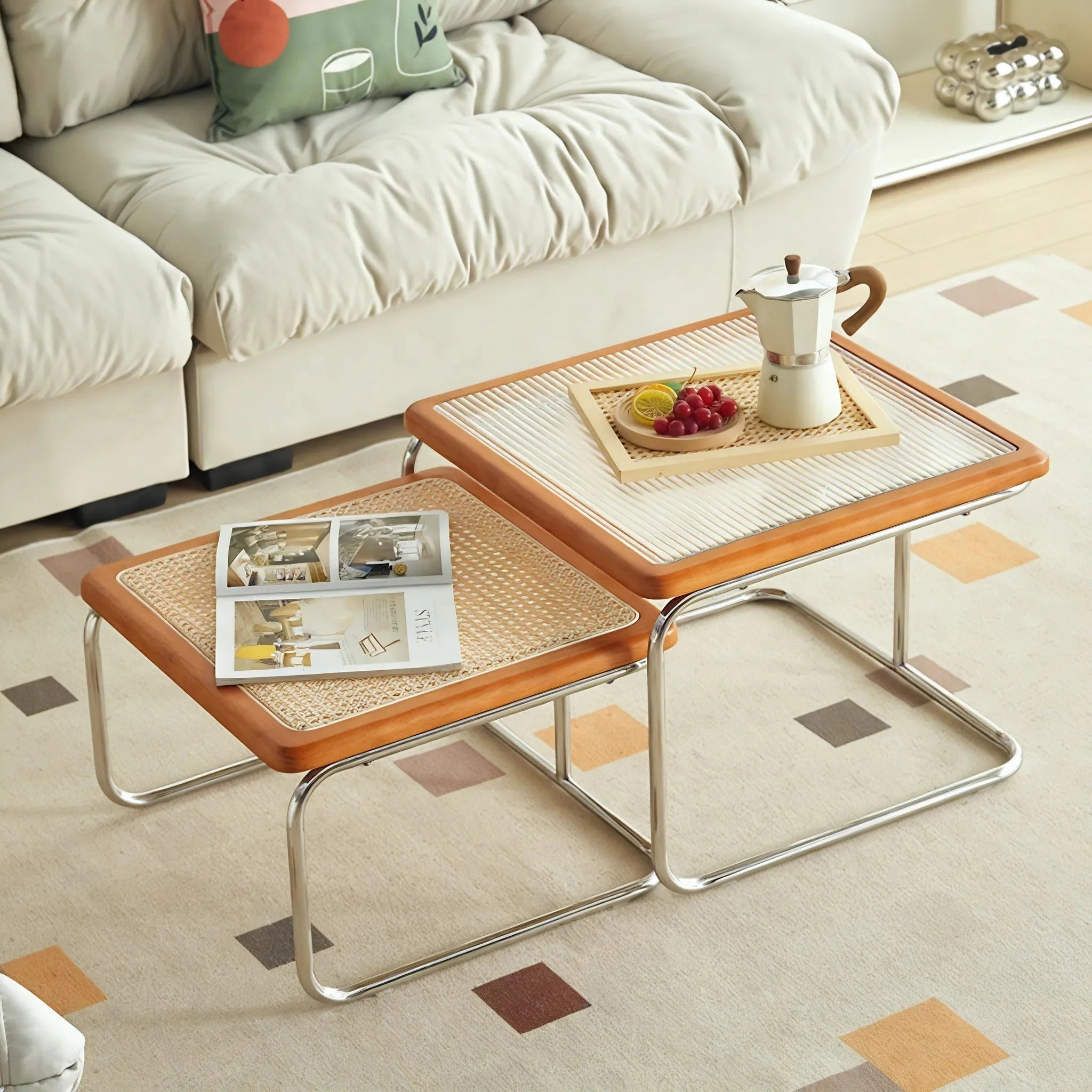 RATTAN-MODERNE | Retro Nordic Coffee Table