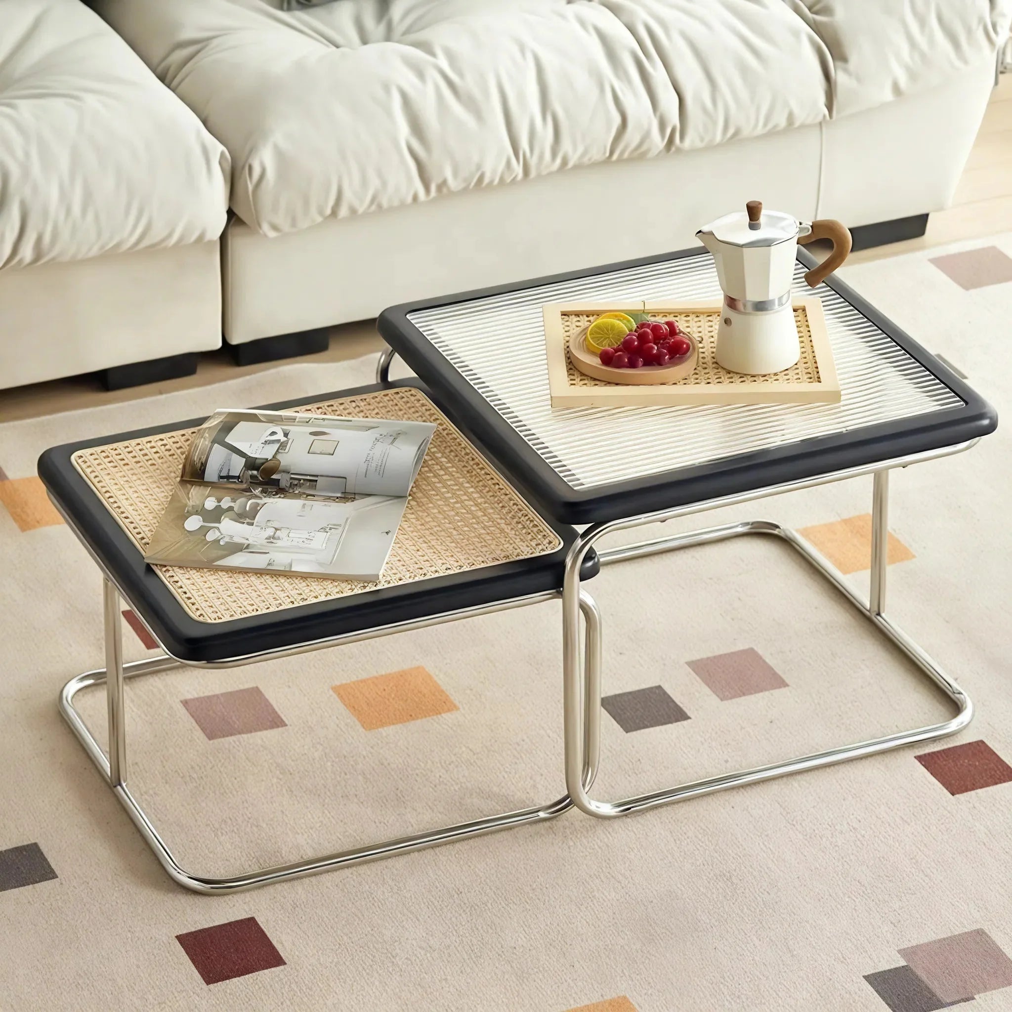 RATTAN-MODERNE | Retro Nordic Coffee Table