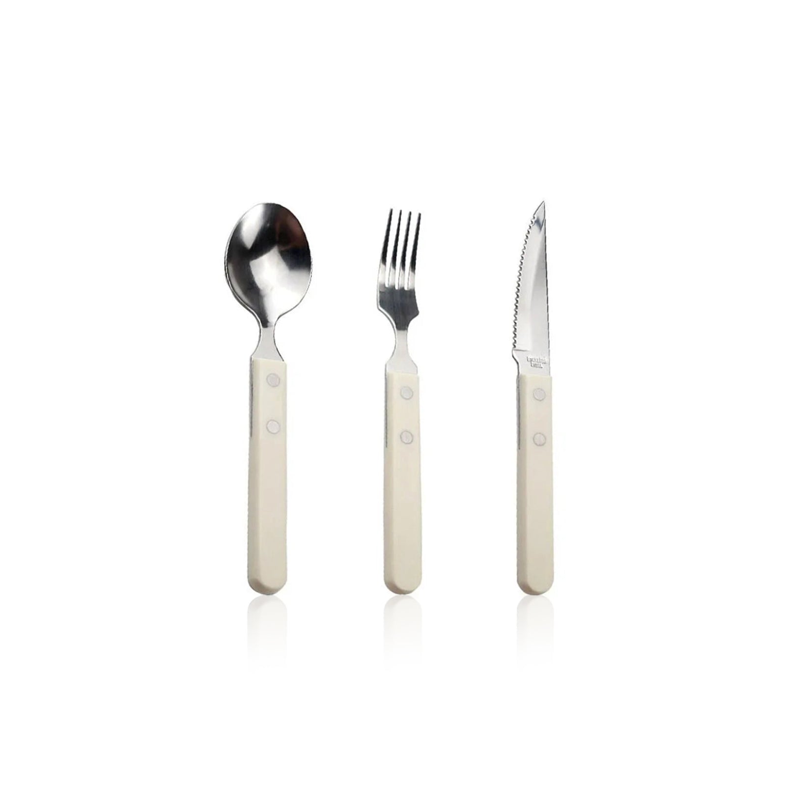 Stainless Steel Dinnerware Retro Ivory Classic Set - Durable Elegant Plates