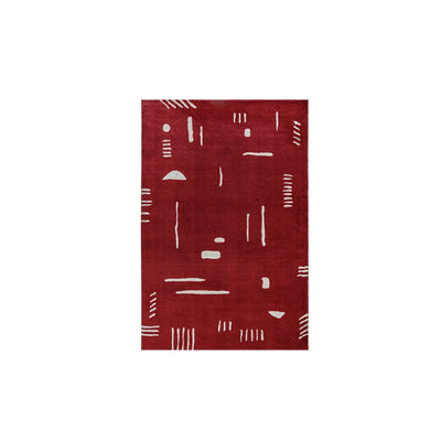 Retro Area Rug – Abstract Pattern Red Carpet