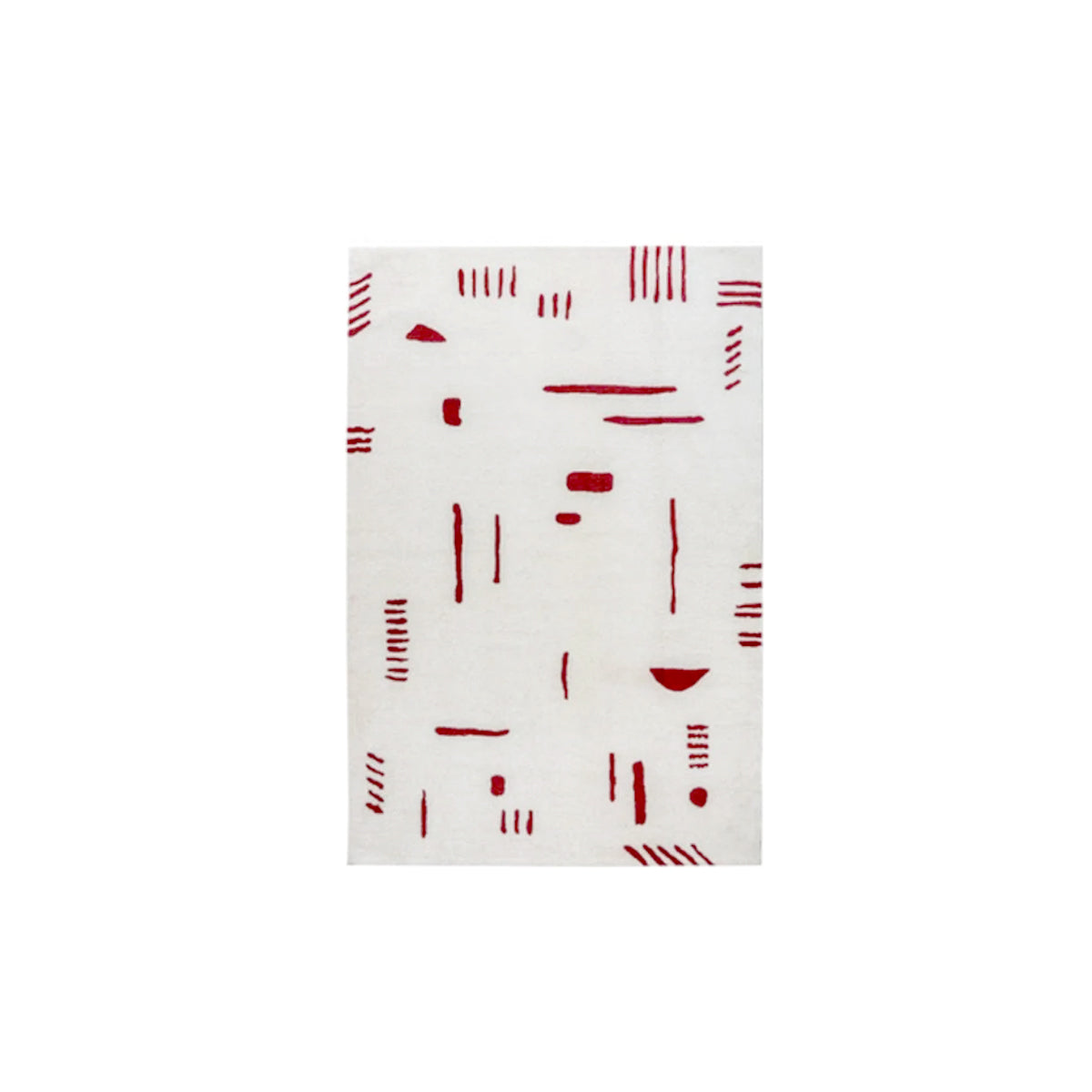 Retro Area Rug – Abstract Pattern Red Carpet