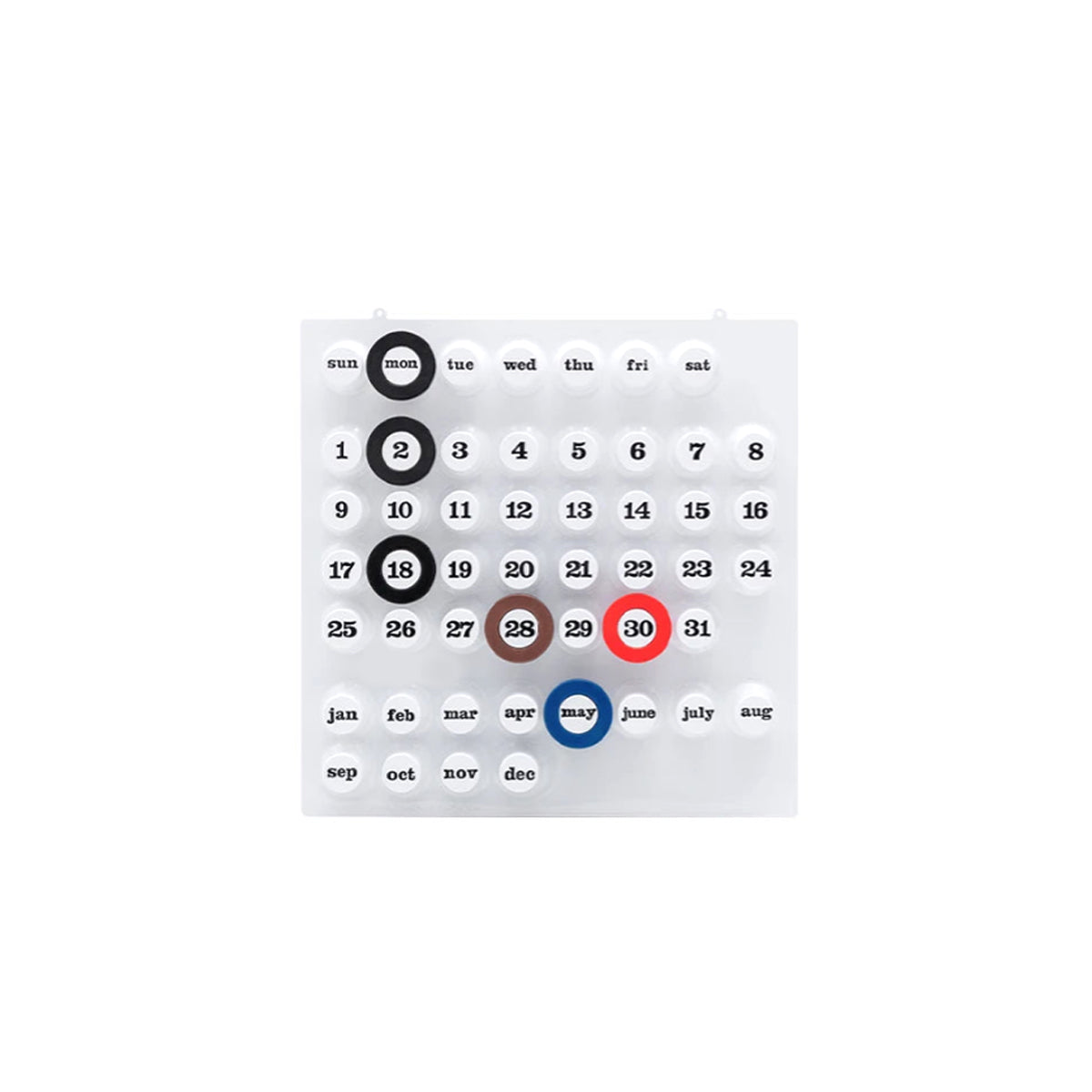 Retro Wall Calendar | Industrial Style Ring Date Marker