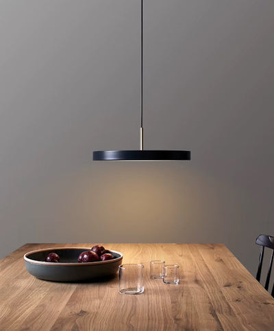 Remote Control Pendant Light - Modern Round Plate Ceiling Fixture
