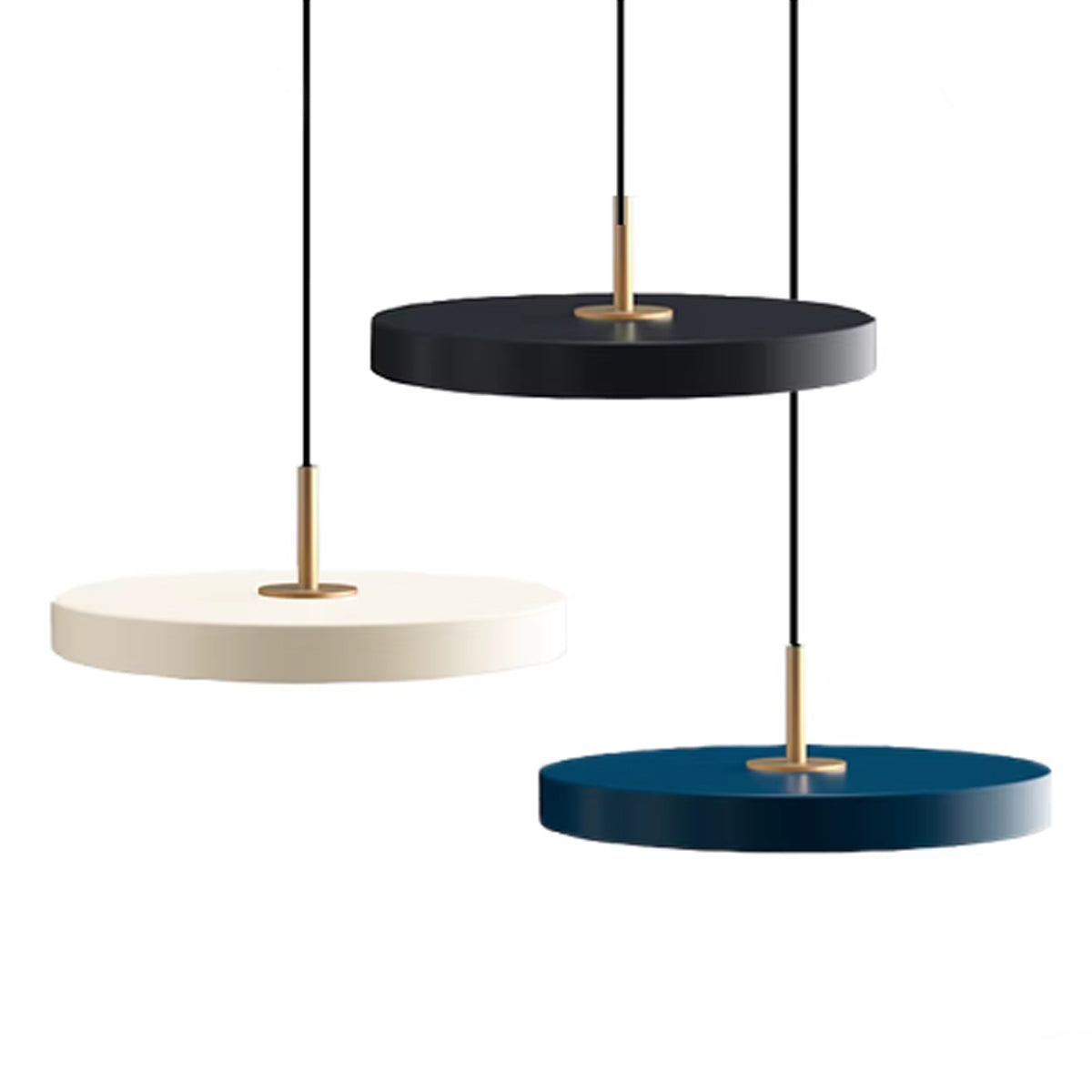 Remote Control Pendant Light - Modern Round Plate Ceiling Fixture