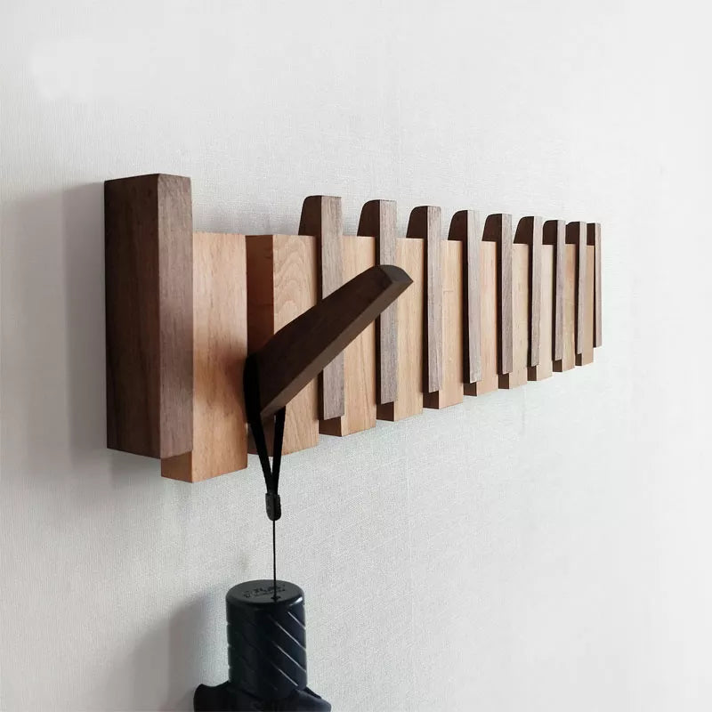 Foldable Wooden Hanger – Beech & Walnut Multi Tier Rack