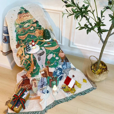 Christmas Throw Blanket - Soft Cozy Holiday Fleece