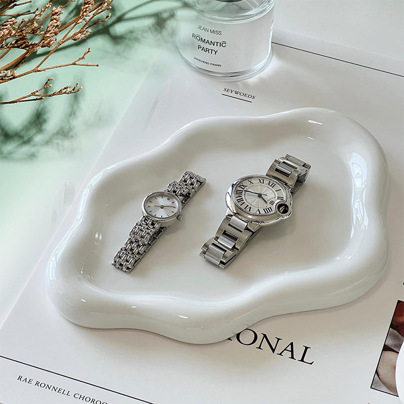 Ceramic Plate Tray - Elegant Irregular Shape Snack Tray