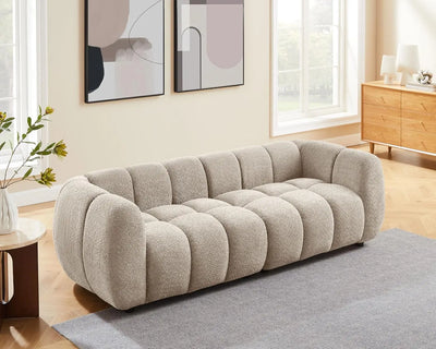 Bouclé Cloud Sofa - Upholstered Tufted Lounge Couch