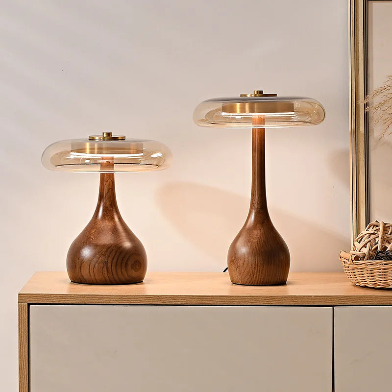 Copper Wood Desk Lamp – Modern LED Table Light