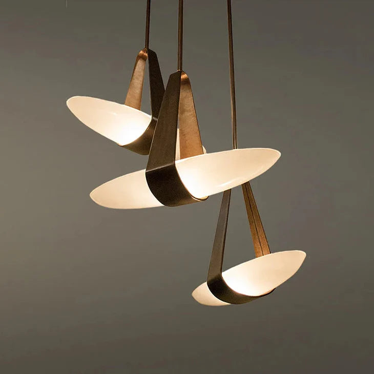 Floating Leather Chandelier – Modern Ceiling Light with Warm