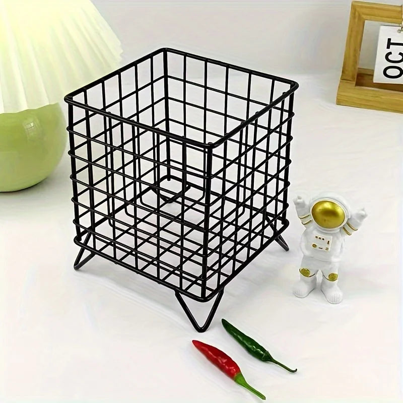 Desk Storage Basket - Mini Mesh Organizer Compact Stainless Steel