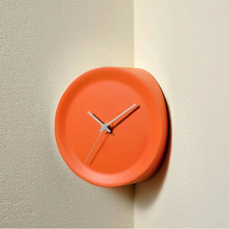 Corner Angle Clock - Modern ABS Design 8x8"