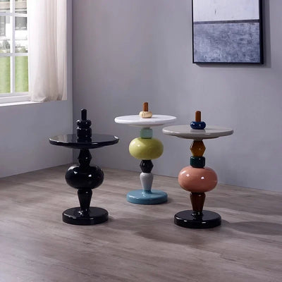 Modular Side Table - Color Stack Pedestal Design