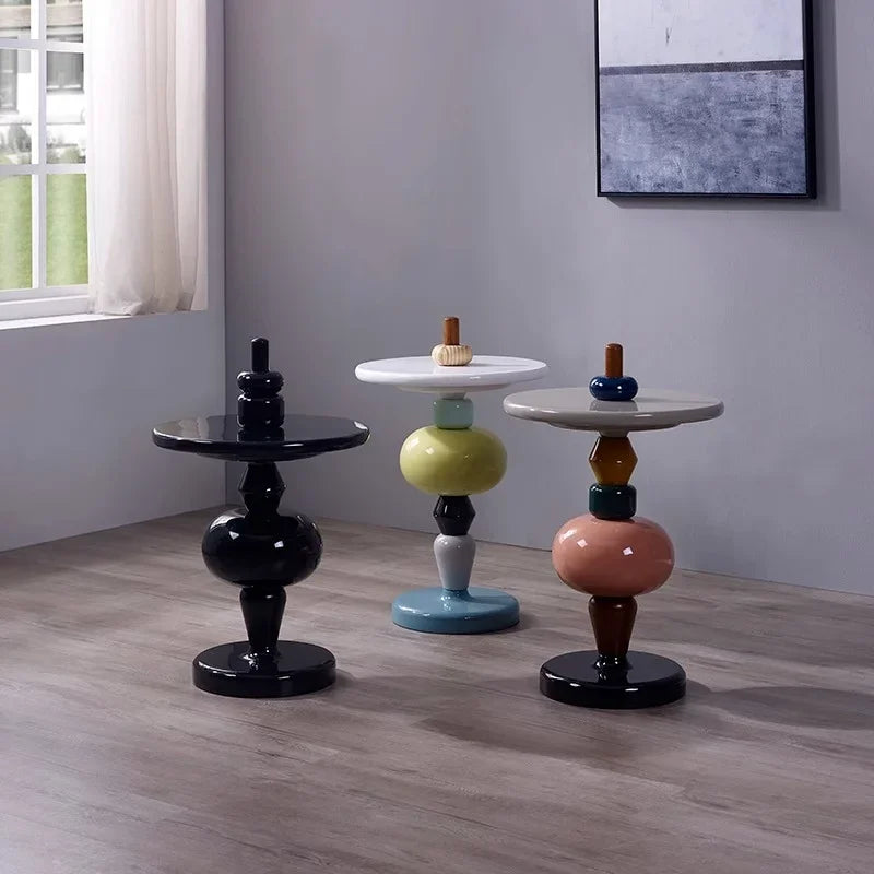 Modular Side Table - Color Stack Pedestal Design