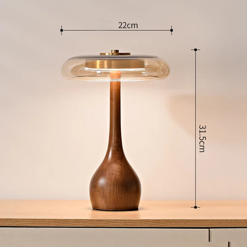 Copper Wood Desk Lamp – Modern LED Table Light