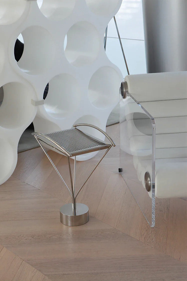 Stainless Steel Side Table - Arc Sculptural Accent