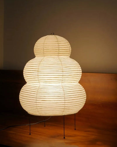 Japanese Floor Lantern – Curvy Wabi-Sabi Decor Lamp
