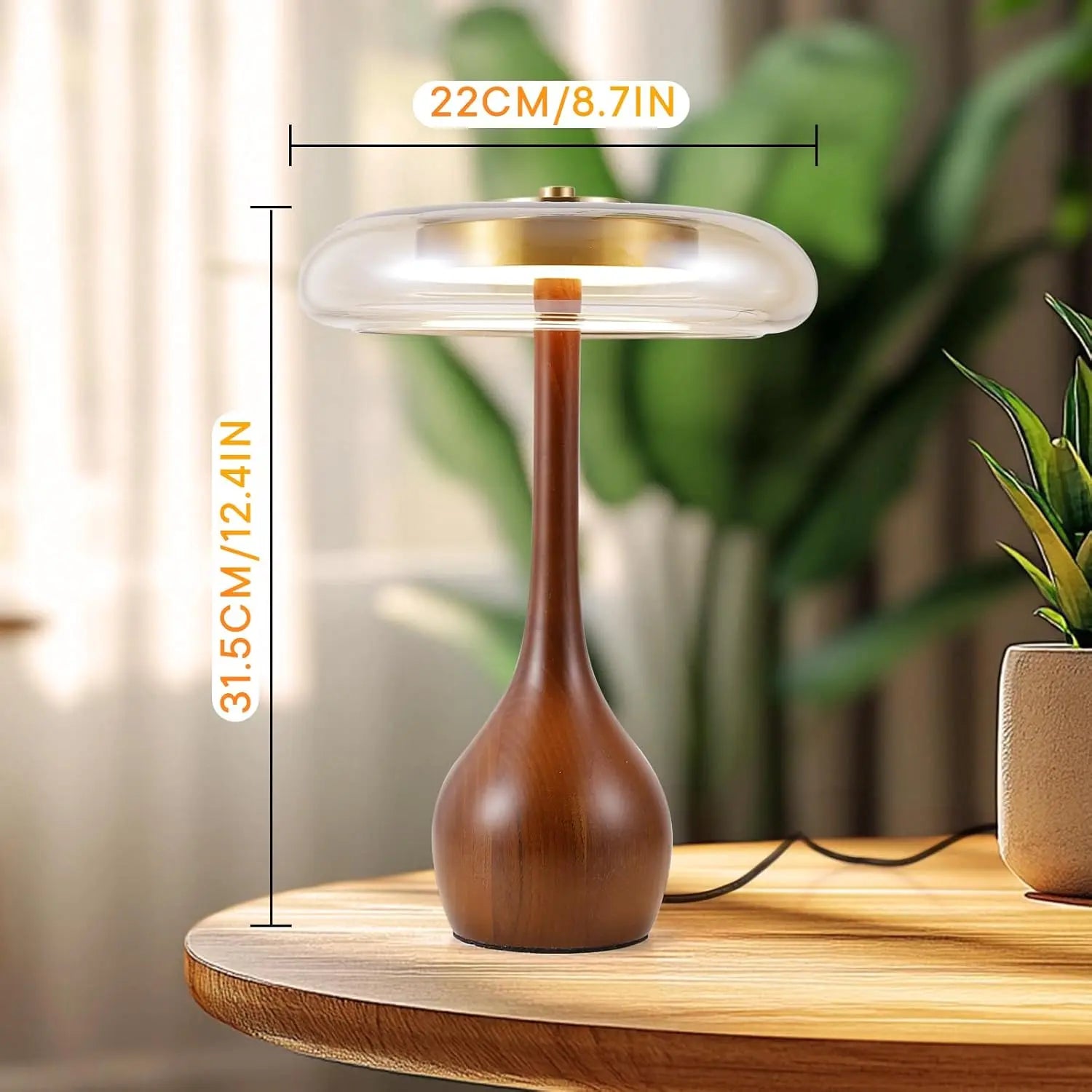 Copper Wood Desk Lamp – Modern LED Table Light