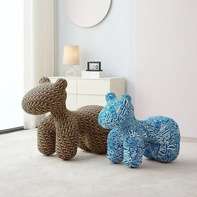 Pony Accent Stool – Patterned Foam Padded Seat