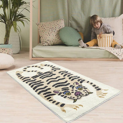 Funky Tiger Rug - Plush Soft Floor Mat, Cozy & Non Slip