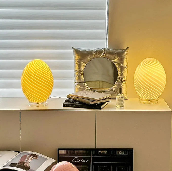 Retro Glass Table Lamp | Soft Glow Lighting, USB Corded