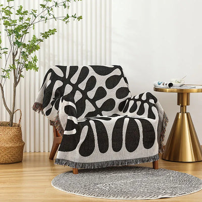 Retro Vine Throw Blanket – Soft Cozy Cotton Blend 51x63 Inches