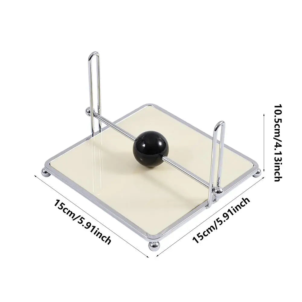 Wooden Ball Napkin Holder - Stainless Steel Metal Holder