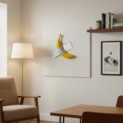 Duck Taped Banana - Playful Art Piece Sculpture
