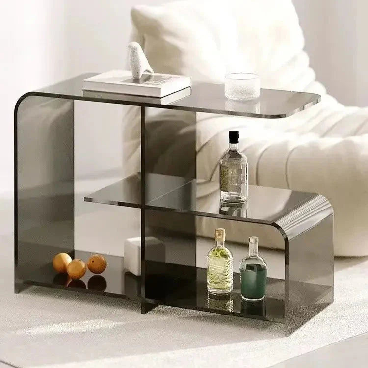 Acrylic Side Table – Retro Double Round Edge