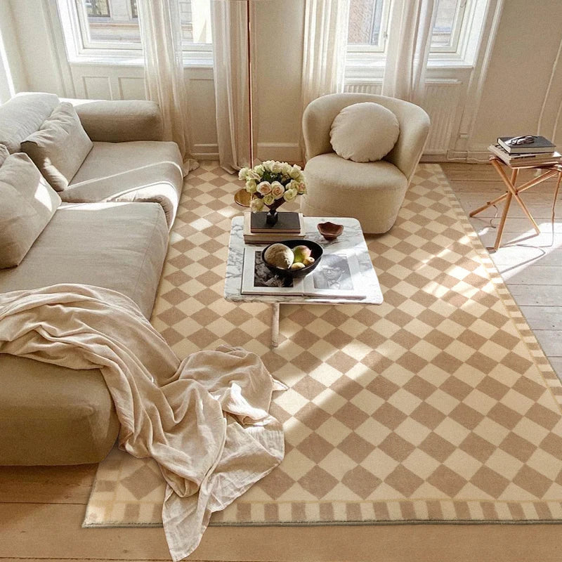 Abstract Art Rug – French Wavy Plaid Area Carpet
