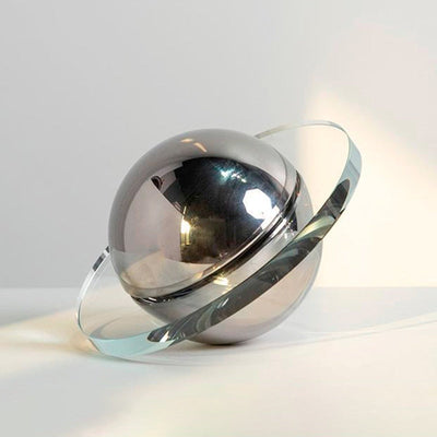 Crystal Saturn Sculpture | Handcrafted Solid Planet Decor