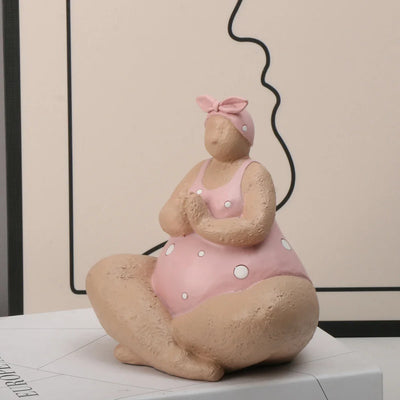 Yoga Fat Lady Ornament - Body Positivity Sculpture Accent