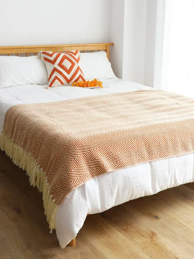 Jacquard Throw Blanket | Modern Striped Geometric Design