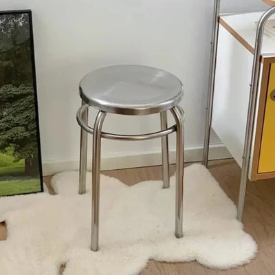 Stainless Steel Stool - Minimalist Metal Accent Seat