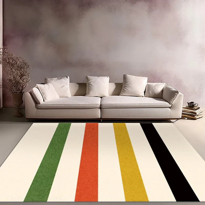 Abstract Art Rug - Colorful Strip Design Carpet